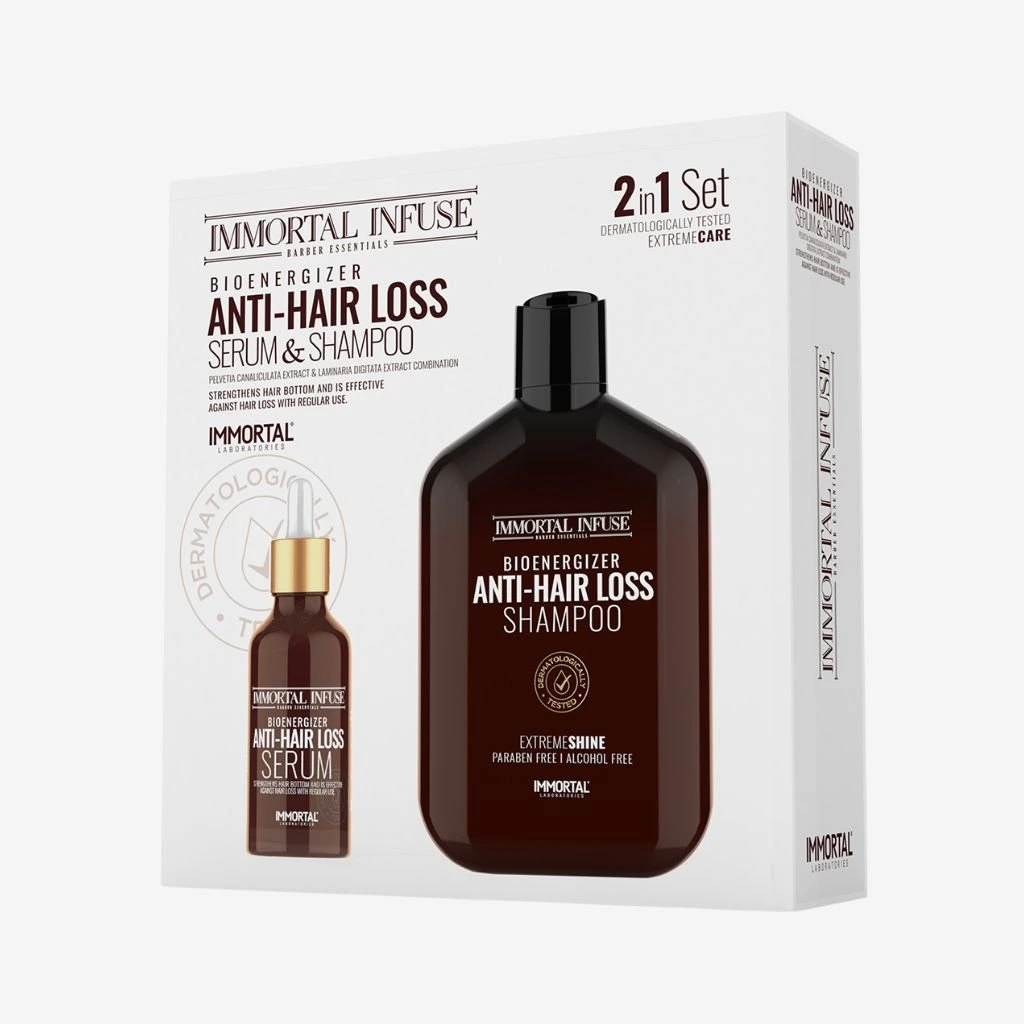 Immortal Infuse Anti-Hair Loss sérum a šampón 2v1 sada proti vypadávaniu vlasov