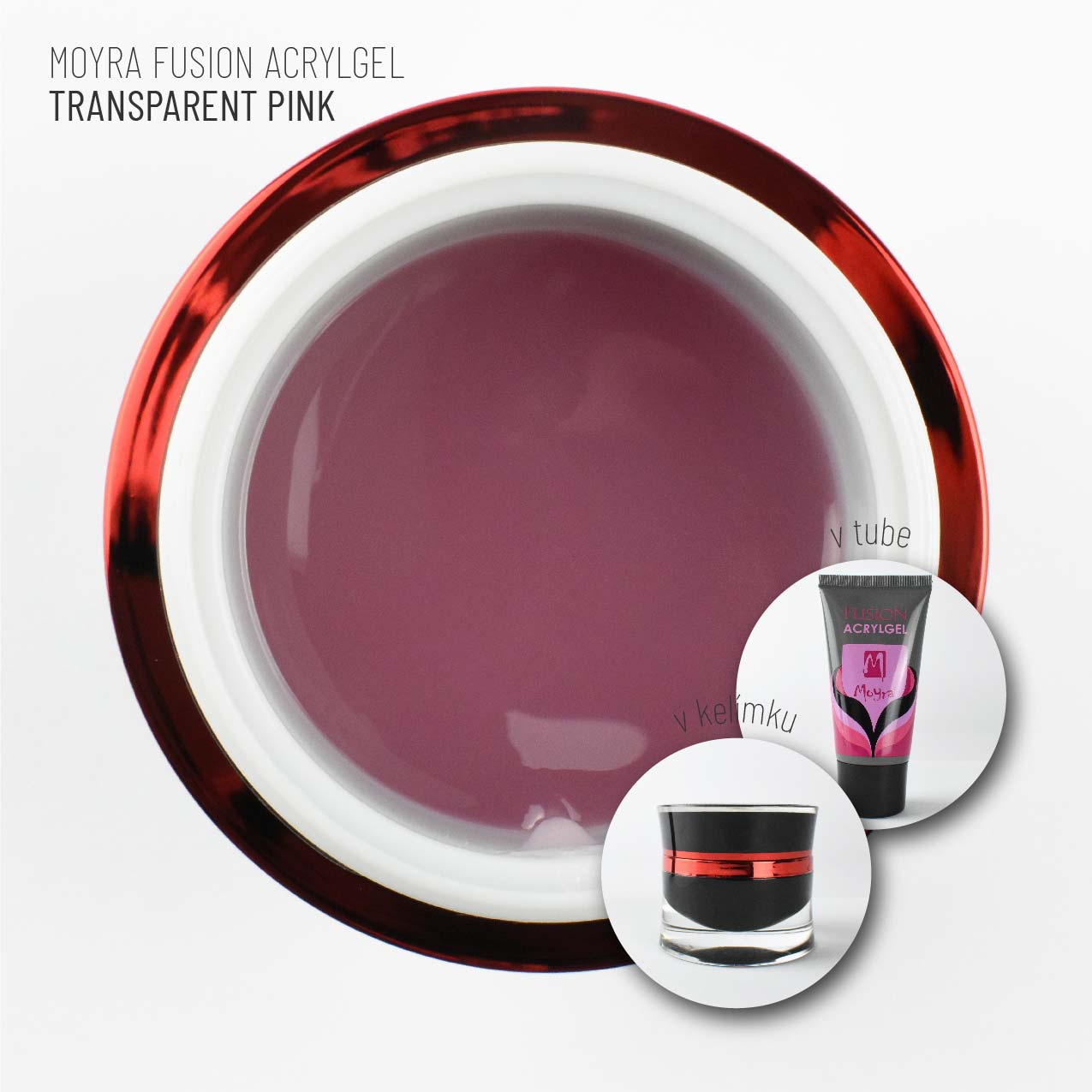 Moyra Fusion Acrylgel Transparent pink 5g – Obrázok 2