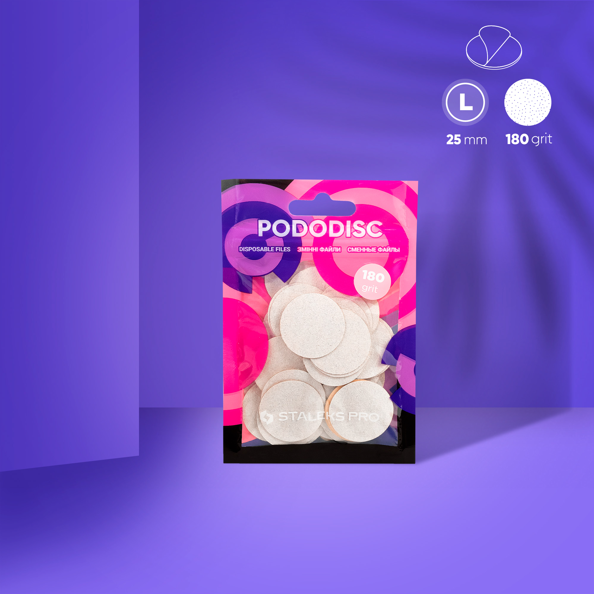 Staleks Pro Brúsne papiere Pododisc L PDF-25-180 biele